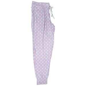 Kohls Heather Lilac Polka Dot Lounge Pants With Drawstring Waist & Pockets L